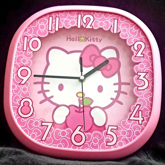 Hello Kitty | Other | Pink Hello Kitty Wall Clock | Poshmark